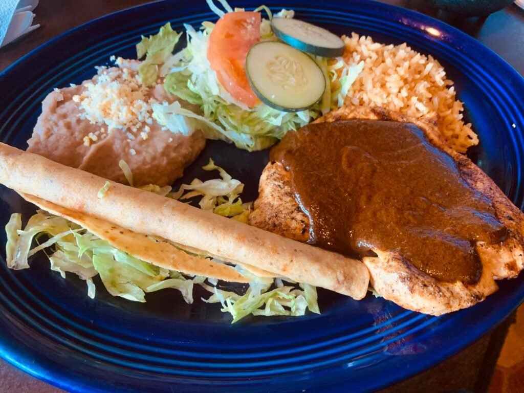 Authentic Mexican dish with rice, beans, and fresh ingredients served at Pepe’s Mexican Restaurant in Chicago.